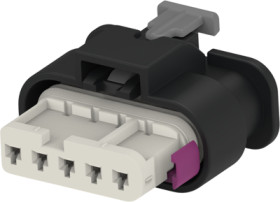 Socket, unequipped, 5 pole, straight, 1 row, black, 2-1718806-1