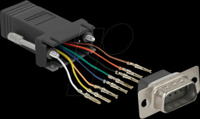 66166 Adapter Sub-D 9 pin male to RJ45 female Assembly Kit black