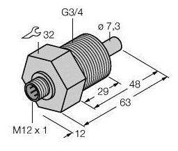 Turck 6870500 Czujnik zanurzeniowy FCS-GL3/4A4-NA-H1141, 1 szt.