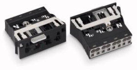 Wtyk 4-torowy SnapIn czarny ze stykiem PE WINSTA 770-714/007-000 /100szt./