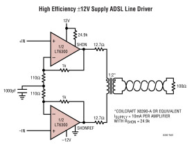 500mA, 200MHz xDSL Line Driver in 16-Lead SSOP Package