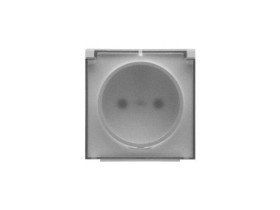 SIMON 55 Pokrywa gniazda pojedynczego z klapką transparentą do: SGZ1CM, SGZ1M aluminium mat TGZ1BUZP/143A KONTAKT SIMON