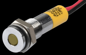 Q6F3CXXY24E Indicator LED, 24 V DC, 6 mm, wired, yellow/BrC