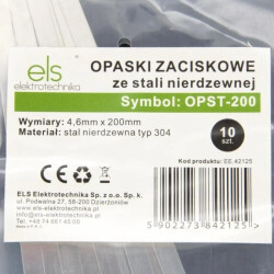 Opaska stalowa zaciskowa BALL-LOCK 4,6x200 OPST-200 /10szt./