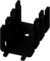 Finger shaped heatsink, (L x W x H) 32 x 18.5 x 15 mm, 16 K/W, black anodized, 10035016
