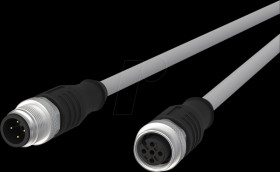 142MLA12020 Sensor cables, M12, 4-pin, plug > coupling, 2 m