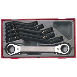 Teng TC38 TTRORS Metric Ratchet Ring Spanner Set, 6 Piece