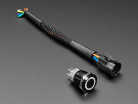 Adafruit ChromaTek 19mm Rugged Momentary Metal Pushbutton with NeoPixel