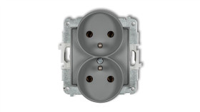 Mini Gniazdo Podwójne Z/U Szary Mat 27Mgpr-2Z