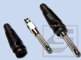 Wtyczka bananowa A-2018D-czarna 4mm;25.413.2;niklowana;32A/60V