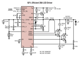 High Current Synchronous Step-Down LED Driver with Three-State Control