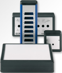 Die-cast aluminum enclosure, (L x W x H) 214 x 120 x 35 mm, black (RAL 9005), IP43, DELTA-BOX 3210