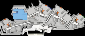 2205-7641 Multi-level installation terminal block, 4.0 mm², NT/L/PE, grey