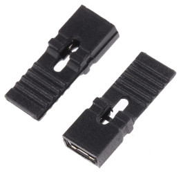 Mikroprzełącznik, Żeński, Prosty, Czarny, typ: Zamknięta góra, uchwyt do wyciągania, 2-pinowe raster: 2.54mm, Cyna