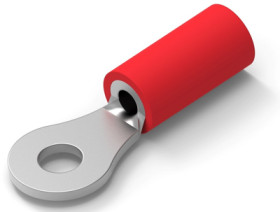 Insulated ring cable lug, 0.3-1.42 mm², AWG 22, 3.02 mm, red, 34143