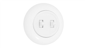 Włącznik Światła Podtynkowy Podwójny Z Ramką 10Ax 250V Ip20 Biały Połysk