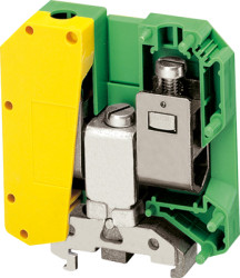 Ground terminal, 2 pole, 0.14-6.0 mm², clamping points: 2, green/yellow, screw connection, 150 A, NSYTRV502PE