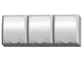 FALA Gniazdo potrójne z uziemieniem wieczko w kolorze wyrobu biały GNH-3HZ/00/w OSPEL