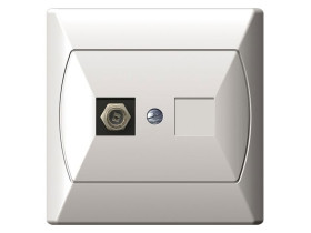 AKCENT Gniazdo antenowe typu "F" pojedyncze biały GPA-1AF/00 OSPEL