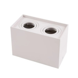 Oprawa Halogenowa GU10 Natynkowa Kwadrat Podwójna Biała OHN-22B