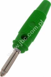 BUELA 20 GN Wtyk izolowany 4mm z poprzecznym otworem 4mm, przyłącze przykręcane, 16A, zielony, Hirschmann, 930726104, BUELA20GN,