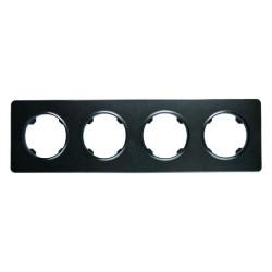 Ramka poczwórna, plastikowa, czarna, OVAL Electromalt, OVA1004B