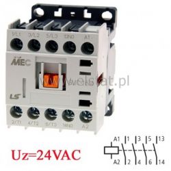 Stycznik cewka: 24Vac ( 3+ 1xNO ) 16A 7,5kW