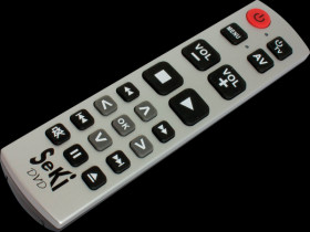 311217 Seki DVD, universal remote control with learning capability, sil