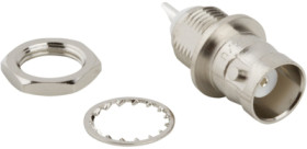BNC panel socket 50 Ω, solder connection, straight, 031-221