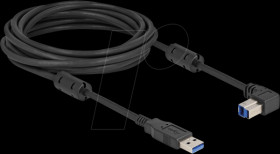 81115 USB 3.0 cable, A plug to B plug, 90° down, 5 m