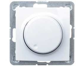 IMPRESJA Ściemniacz przyciskowo-obrotowy /żarowy i halogenowy/ biały ŁP-8Y/m/00