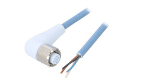 Złącze Okrągłe M12 Żeńskie Kątowe Z Wolnym Końcem Przewodów 4Pin...