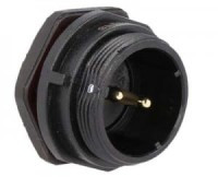 SPP2912-2WZ-P Wtyk 2 pin, zakręcane na obudowę, zakręcany, wodoodporny - gwint zewnętrzny (50A)