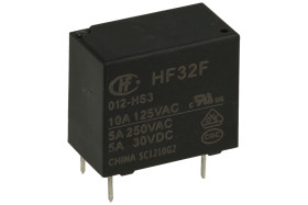 Przekaźnik; elektromagnetyczny miniaturowy; HF32F-012-HS3; 12V; DC; 1 styk zwierny; 5A; 250V AC; 5A; 30V DC; do druku (PCB); Hon