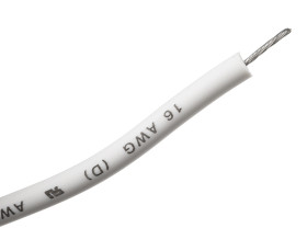 Przewód montażowy 1,3 mm² Biały Alpha Wire Guma silikonowa 16 AWG 40 kV dc dł. 30m 26/0,25 mm +150°C Lista UL