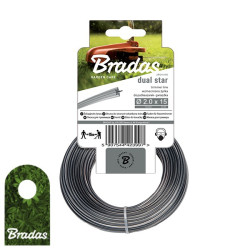 Żyłka tnąca 2,0mm 15m RIPPER DUAL do wykaszarek gwiazdka Bradas ZRG2015K