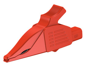 Zacisk krokodylkowy 19A izolowany 39.5mm Czerwony Staubli