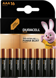 Alkali manganese-battery, 1.5 V, LR03, AAA, round cell, surface contact, DURACELL PLUS POWER BOOST AAA16