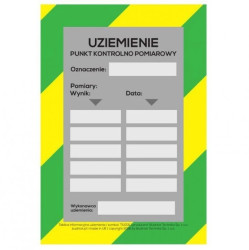 Tablica informacyjna uziemienia – kolor pomiary