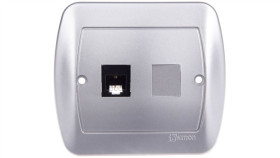Simon Akord Gniazdo Telefoniczne Pojedyncze Rj11 Aluminium Metalizowane Atf1/26