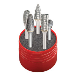 Dormer P88001 Solid Carbide Rotary Burr Cylindrical Set 5 Piece