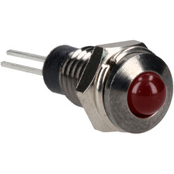 Bulgin DX1118/RD 6.1mm Mount Hole Red 2V Chrome Panel Indicator