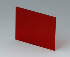 Front/rear panel, straight, acrylic glass, (W x H) 59.3 x 49 mm, red/transparent, A9106223
