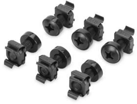 Cage nut, steel, (L) 19.8 mm, black, DN-19 SET