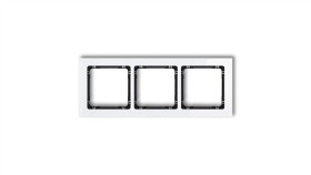 Deco Ramka Potrójna - Efekt Szkła (Ramka: Biała Spód: Czarny) Biały 0-12-Drs-3