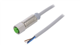 Złącze Okrągłe M12 Żeńskie Proste Z Wolnym Końcem Przewodów 4Pin...