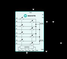 Dual ±25V Above- and Below-the-Rails 4:1 Analog Multiplexer