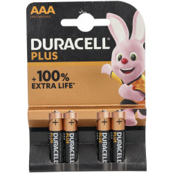 Duracell Plus MN2400B4 AAA Alkaline Batteries - Pack of 4