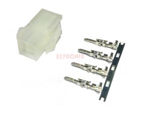 WTYK MFH04M+OBUDOWA/2X2/ RASTER 4.2MM 7A/250V PIN MĘSKI