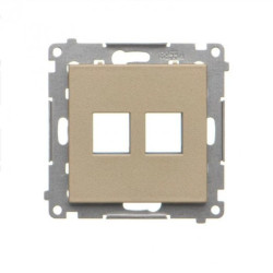 Simon 55 Pokrywa gniazd teleinformatycznych na Keystone płaska podwójna (moduł) Szampański mat TKP2.01/144